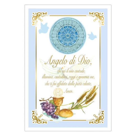 Biglietti augurali Prima Comunione Biembi 12x18 cm conf. da 6 pezzi assortiti - Comunione con portasoldi -