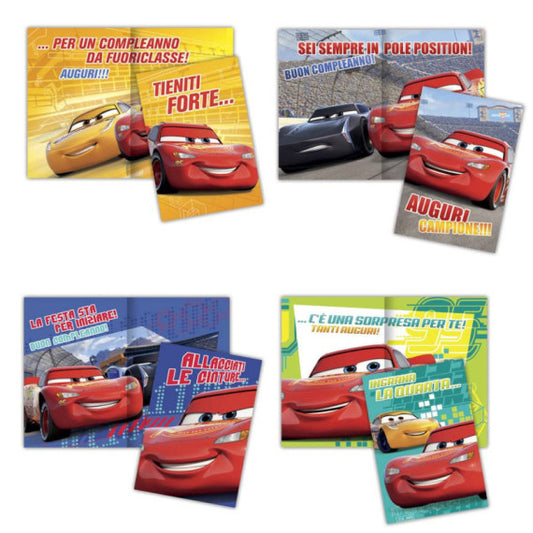 Biglietti auguri assortiti 11,5x16,8 cm conf. 12 pz Rex-Sadoch cars WDBA030G
