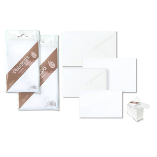 Biglietti con busta Ellebi - Sadoch Dalmazia ''formato 9'' 9x14 cm bianco Conf. 10 pezzi - 8039