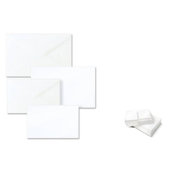Biglietti con buste Ellebi - Sadoch Dalmazia ''formato 9'' 9x14 cm bianco Conf. 100 pezzi - 8309
