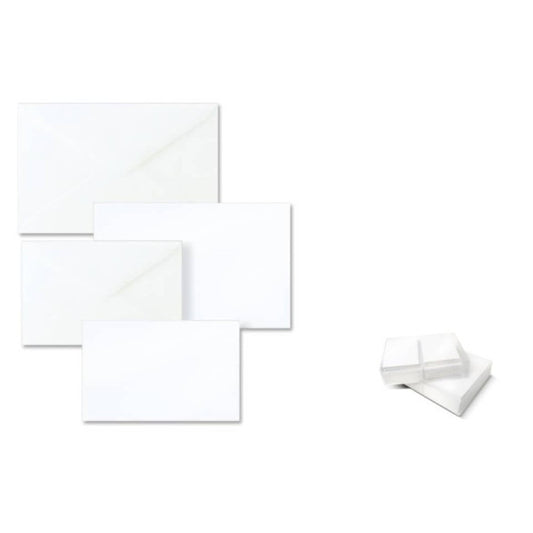 Biglietti con buste Ellebi - Sadoch Dalmazia ''formato 9'' 9x14 cm bianco Conf. 100 pezzi - 8309