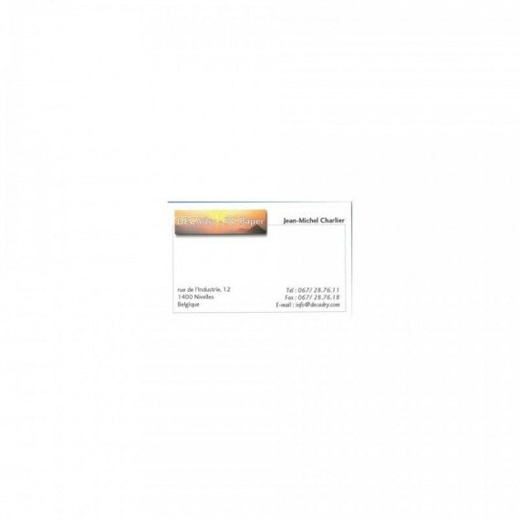 Biglietti da visita Decadry bordo liscio angoli vivi 85x54 mm. Fogli A4 bianco Conf. 500 biglietti - T123342