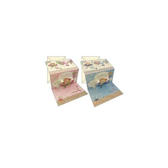 Biglietto auguri Nascita - 2 soggetti assortiti maschio/femmina - Kartos