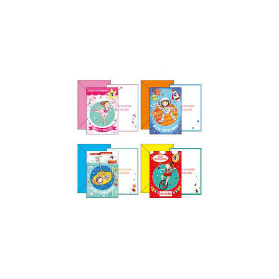 Biglietto Buon Compleanno - con ruota numerata tema bambini - 4 soggetti assortiti - Kartos