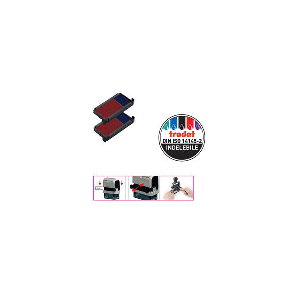 Blister da 2 tamponi 6/4912-2 blu/rosso trodat