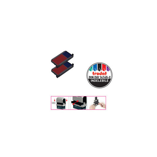 Blister da 2 tamponi 6/4912-2 blu/rosso trodat