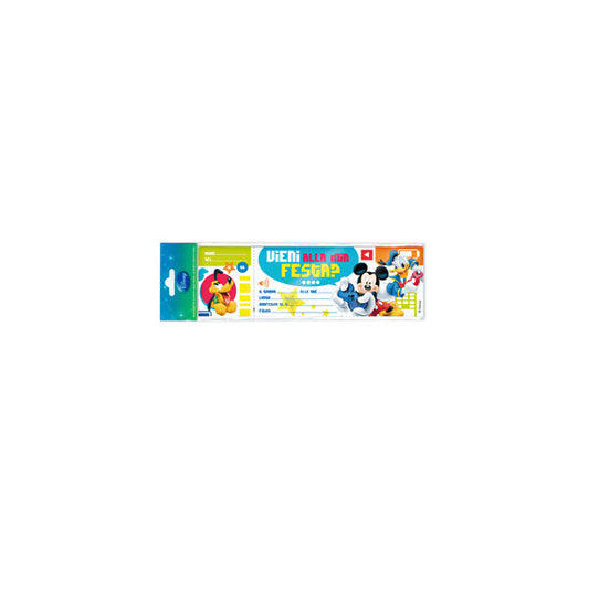 Blocchetto invito alla festa Mickey Disney - Rex Sadoch - conf. 10 inviti