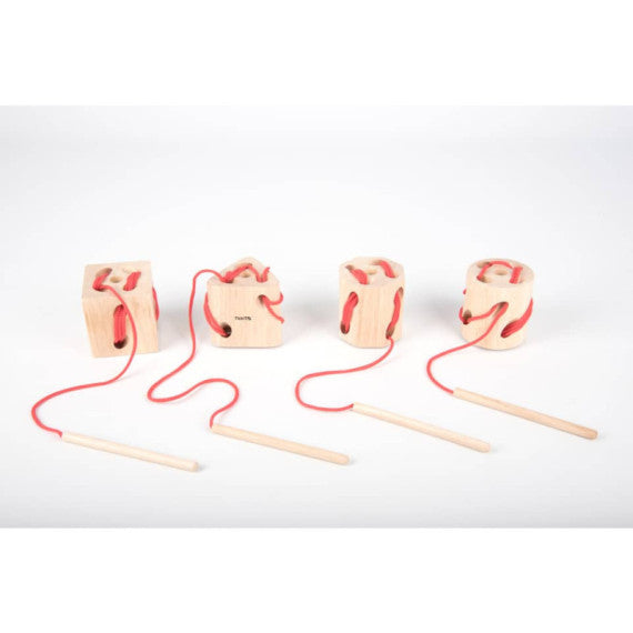 Blocchi in legno di faggio Commotion TickiT - conf. 4 pz - con fori e lacci 73426
