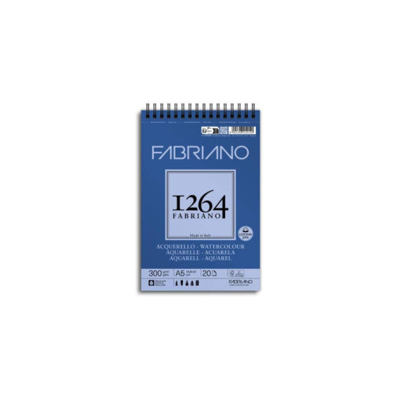 Blocco acquerello spiralato Fabriano 300 g - 20 fogli A5 - 19100648