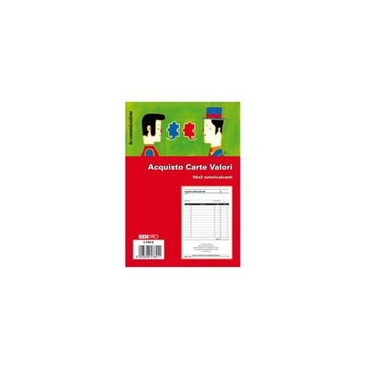 Blocco acquisto valori bollati - 50/50 fogli autoricalcanti - 23 x 15cm - Edipro