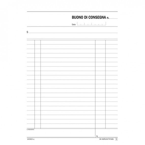 Blocco buoni di consegna - 33/33/33 copie autoric. - 21,5x14,8cm - DU164583300 - Data Ufficio