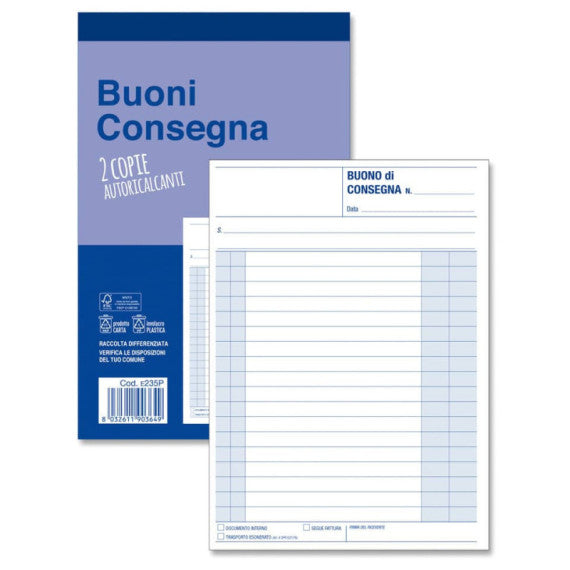 Blocco buoni di consegna O.C.L. 50x2 copie autoricalcanti - 15x20 cm conf. 5 blocchi - 0235N