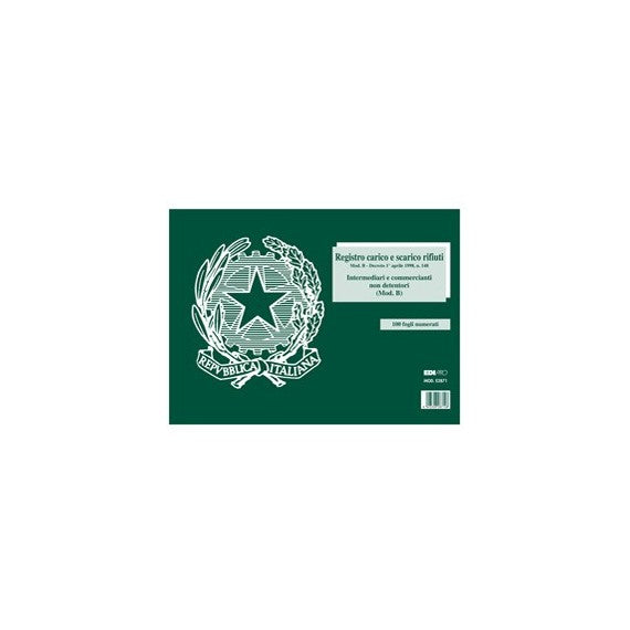 Blocco carico/scarico rifiuti non detentori (Mod. B) - 22,5 x 29,7cm - 100pg - numerate - Edipro