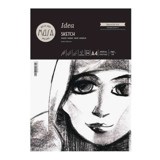 Blocco collato Belle Arti Musa Idea Sketch - 90 g - A4 100 fogli - MU123694