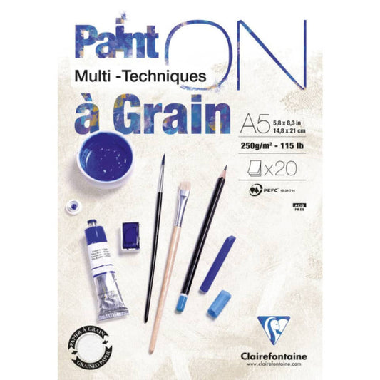 Blocco collato Clairefontaine Paint'on a grain conf. 4 pz - formato A5 - 975048C