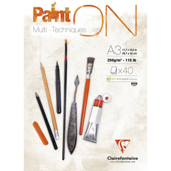 Blocco collato Clairefontaine Paint'on conf. 2 pz - formato A3 - 96536C