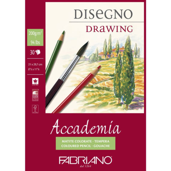 Blocco collato Fabriano Accademia grana naturale 120 g A3 50 fogli - 41122942