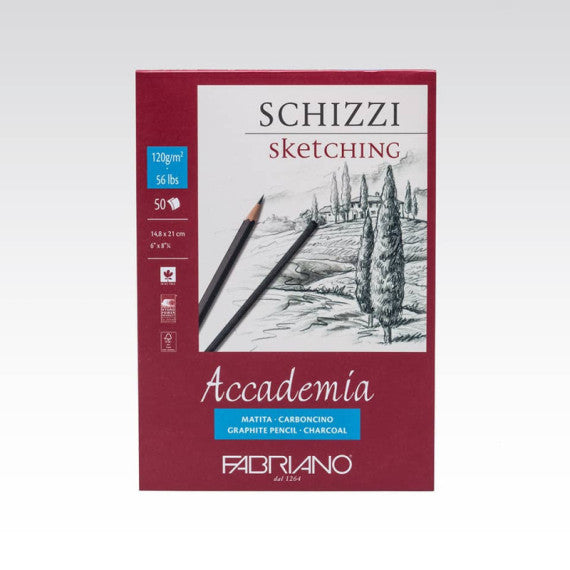Blocco collato Fabriano Accademia grana naturale 120 g A5 - 50 fogli 41121421