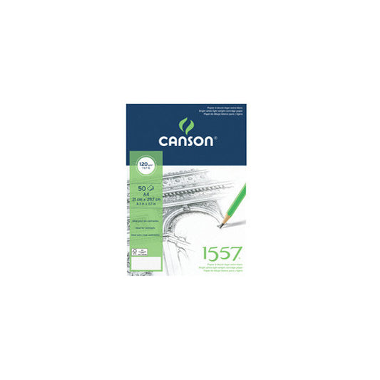 Blocco collato lato corto - A4 - 120 gr - 50 fogli - Canson