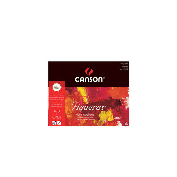 Blocco collato lato corto Figueras - 33x41 cm - 6F - 290 gr - 10 fogli - Canson