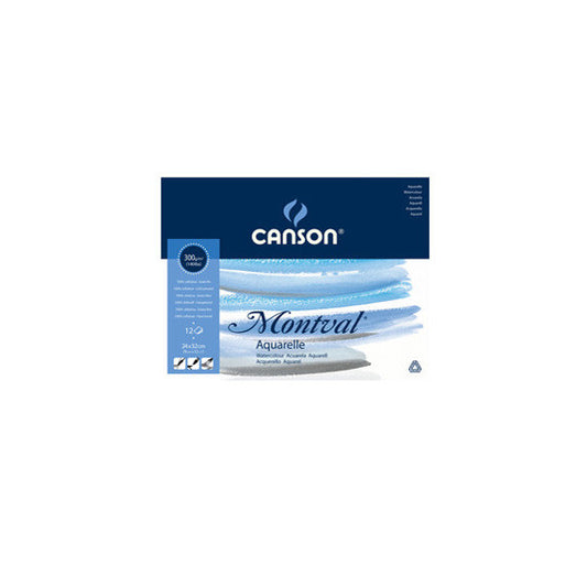 Blocco collato lato corto Montval - 24x32  cm - 300 gr - 12 fogli - Canson