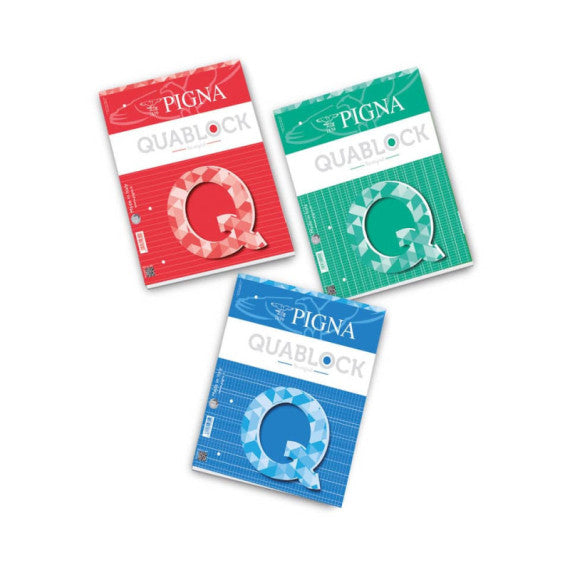 Blocco collato Pigna Quablock 50 fogli forati A5 - 5M quadrettato - 80 g/m² - conf. 5 pezzi - 00609765M