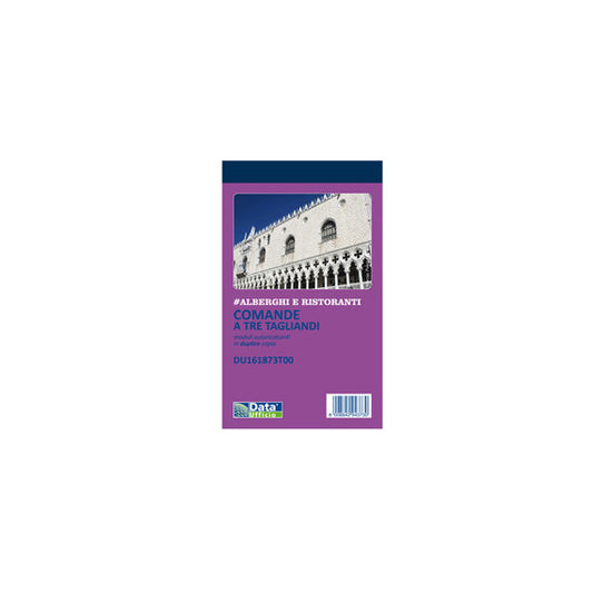 Blocco comande 3 tagliandi - copie autoricopianti - 16,8 x 10 cm - 25/25 fogli - DU161873T00 - Data Ufficio