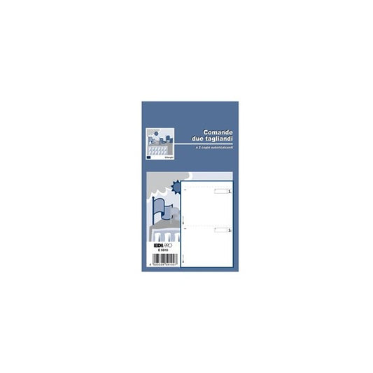 Blocco comande a 2 tagliandi - 25/25 fogli autoricalcanti - 17 x 9,9cm - Edipro