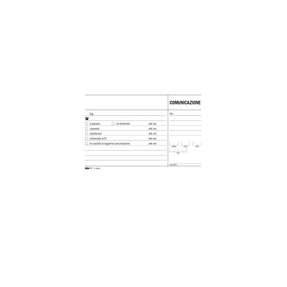 Blocco comunicazioni telefoniche - uso mano - 9,9 x 17cm - 100 fogli - Edipro