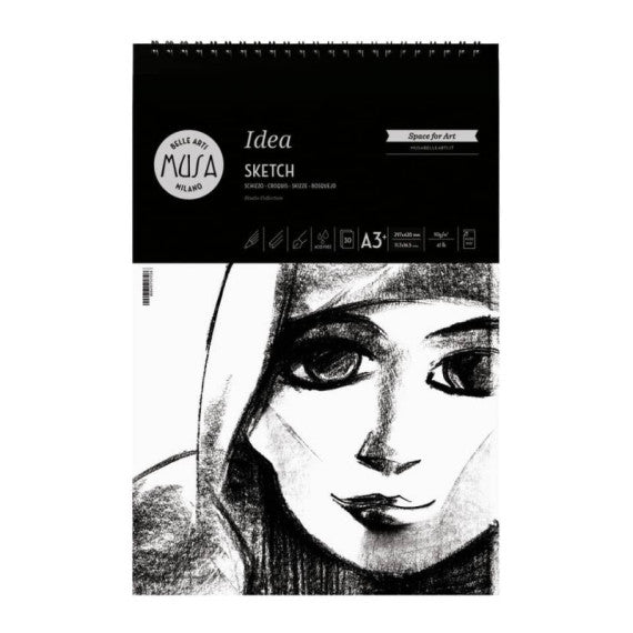 Blocco con spirale Belle Arti Musa Idea Sketch - 90 g - A3 30 fogli - MU123393