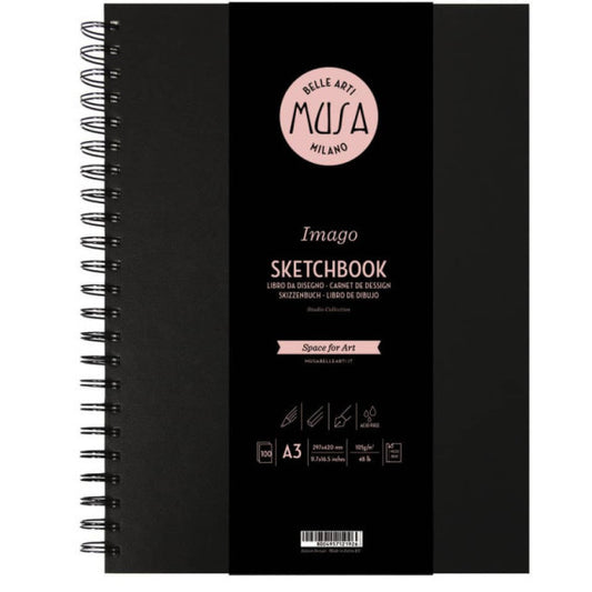 Blocco con spirale Imago SKETCH Musa 100 pagine 105 gr formato A3 MU124593