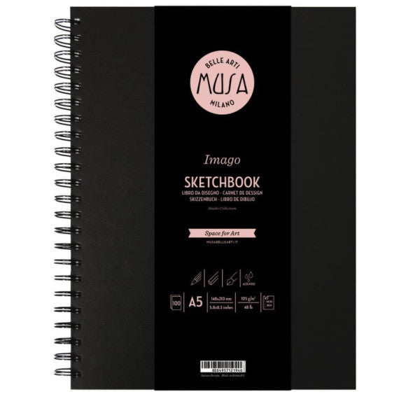 Blocco con spirale Imago SKETCH Musa 100 pagine 105 gr formato A5 MU124595
