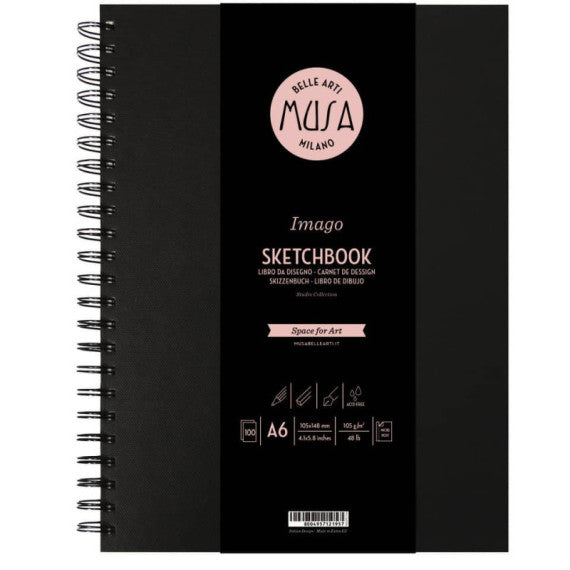 Blocco con spirale Imago SKETCH Musa 100 pagine 105 gr formato A6 MU124596