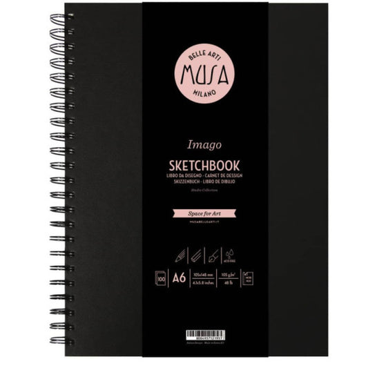 Blocco con spirale Imago SKETCH Musa 100 pagine 105 gr formato A6 MU124596