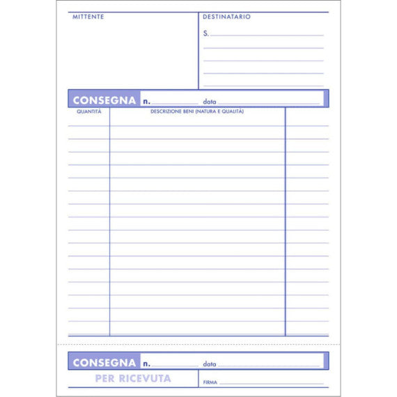 Blocco consegne O.C.L. 14,4x21,6 cm 50x2 copie - 0224