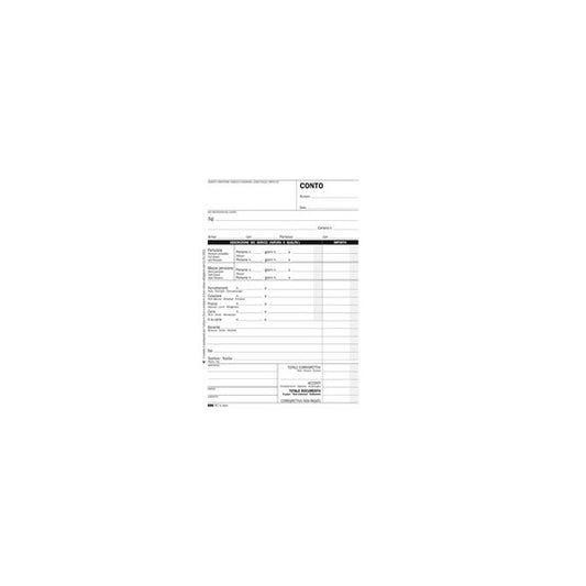 Blocco conto albergo/pensione - 7 giorni - uso mano - 23 x 15cm - 100 fogli - Edipro