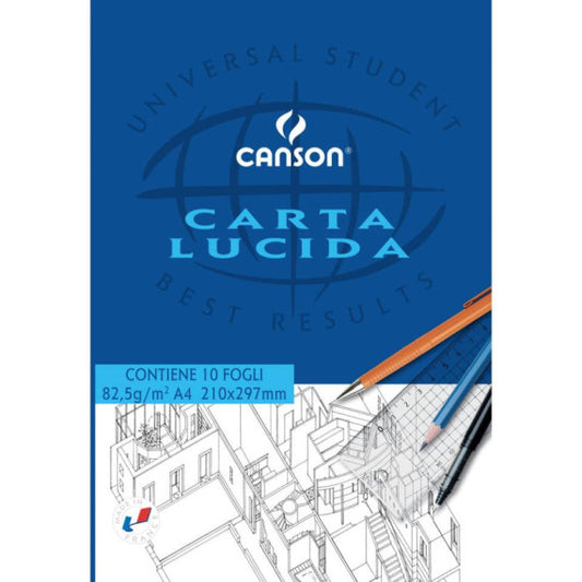 Blocco da disegno CANSON carta lucida bianco 80 g/m² 10 fogli A4 C200005825