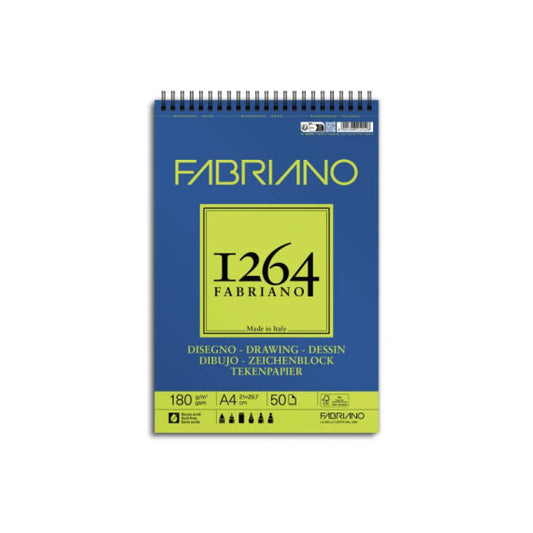 Blocco da disegno spiralato 1264 180 g - 50 fogli A4 - 19100646
