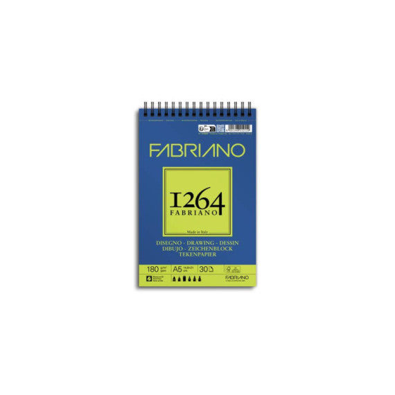 Blocco da disegno spiralato 1264 180 g - 50 fogli A5 - 19100645