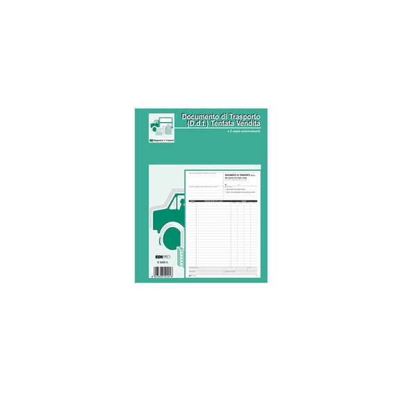Blocco DDT carico tentata vendita - 50 fogli autoricalcanti - A4 - 29,7 x 21cm - Edipro
