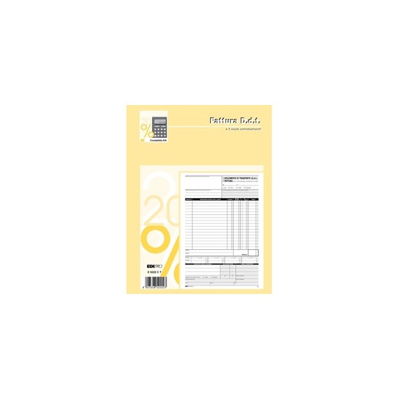 Blocco DDT/fattura - 3 copie autoricalcanti - 29,7 x 22cm - 33 fogli - Edipro
