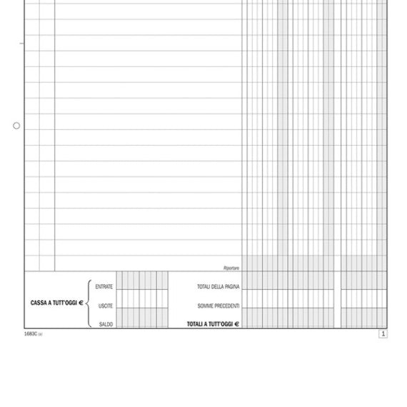 Blocco entrate/uscite extra cassa - 50/2 copie autoricalcante - DU1683C0000 - Data Ufficio