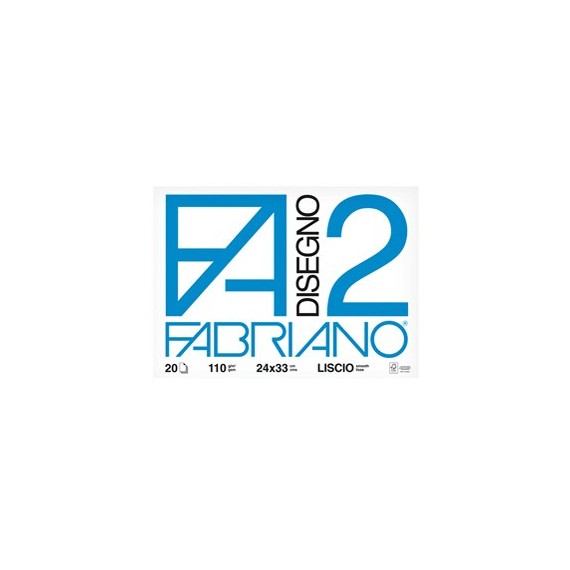 Blocco F2 - 24x33cm - 20 fogli - 110gr - liscio - 4 angoli - Fabriano