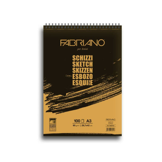 Blocco Fabriano Schizzi grana naturale 90 g 100 fogli A3 - spiralato - 56629742