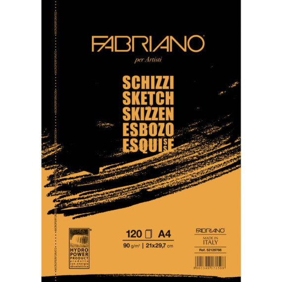 Blocco Fabriano Schizzi grana naturale 90 g 120 fogli A4 - collato - 57721297