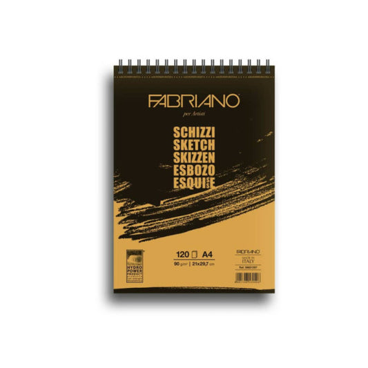 Blocco Fabriano Schizzi grana naturale 90 g 120 fogli A4 - spiralato lato corto - 56621297