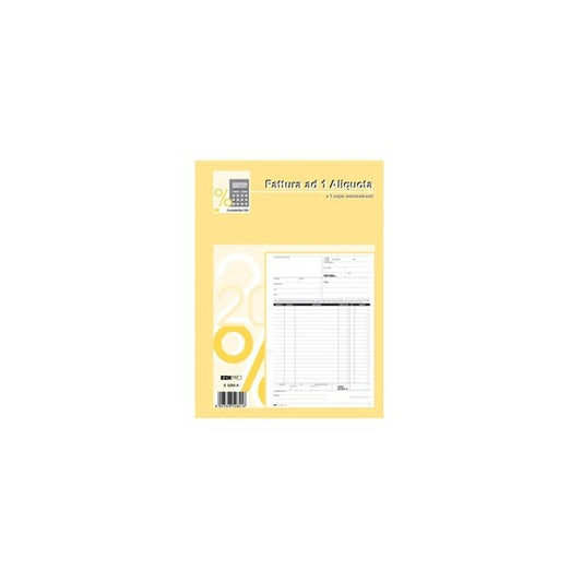 Blocco fatture 1 aliquota Iva - 33/33/33 fogli autoricalcanti - 29,7 x 21cm - Edipro
