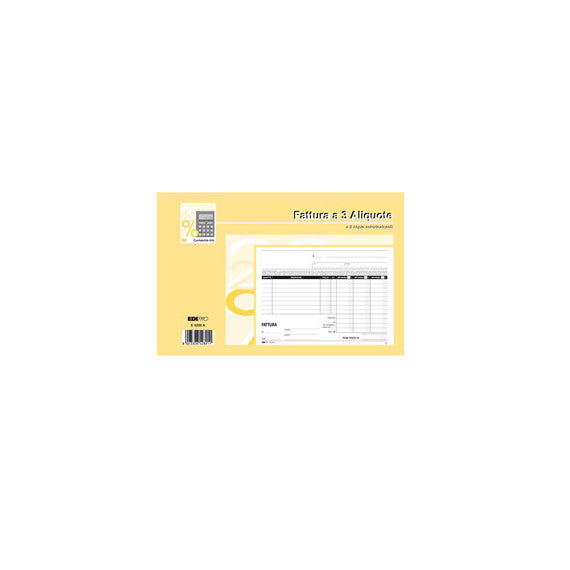 Blocco fatture 3 aliquote Iva - 50 fogli 2 copie autoricalcanti - 15 x 23cm - Edipro