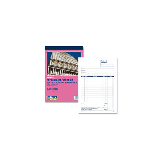 Blocco fatture di cortesia - 33/33/33 copie autoric. - 21,5 x 14,8 cm - DU16413FE00 - Data Ufficio