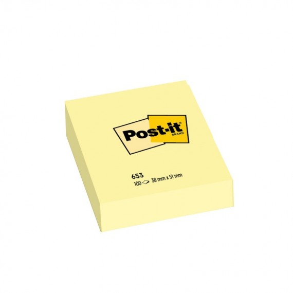 Blocco foglietti - 653 - 38 x 51 mm - giallo Canary™ - 100 fogli - Post it®